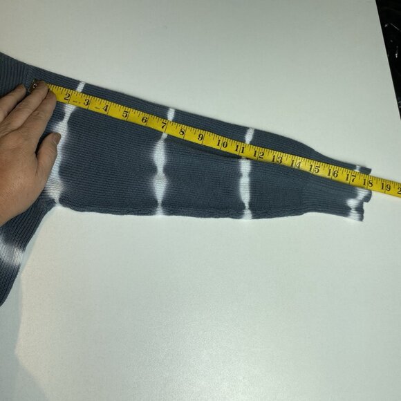 RD Style Womens Sweater Hooded Grey White Tie Dye Crop Boho Hippie Sz M - Picture 6 of 7